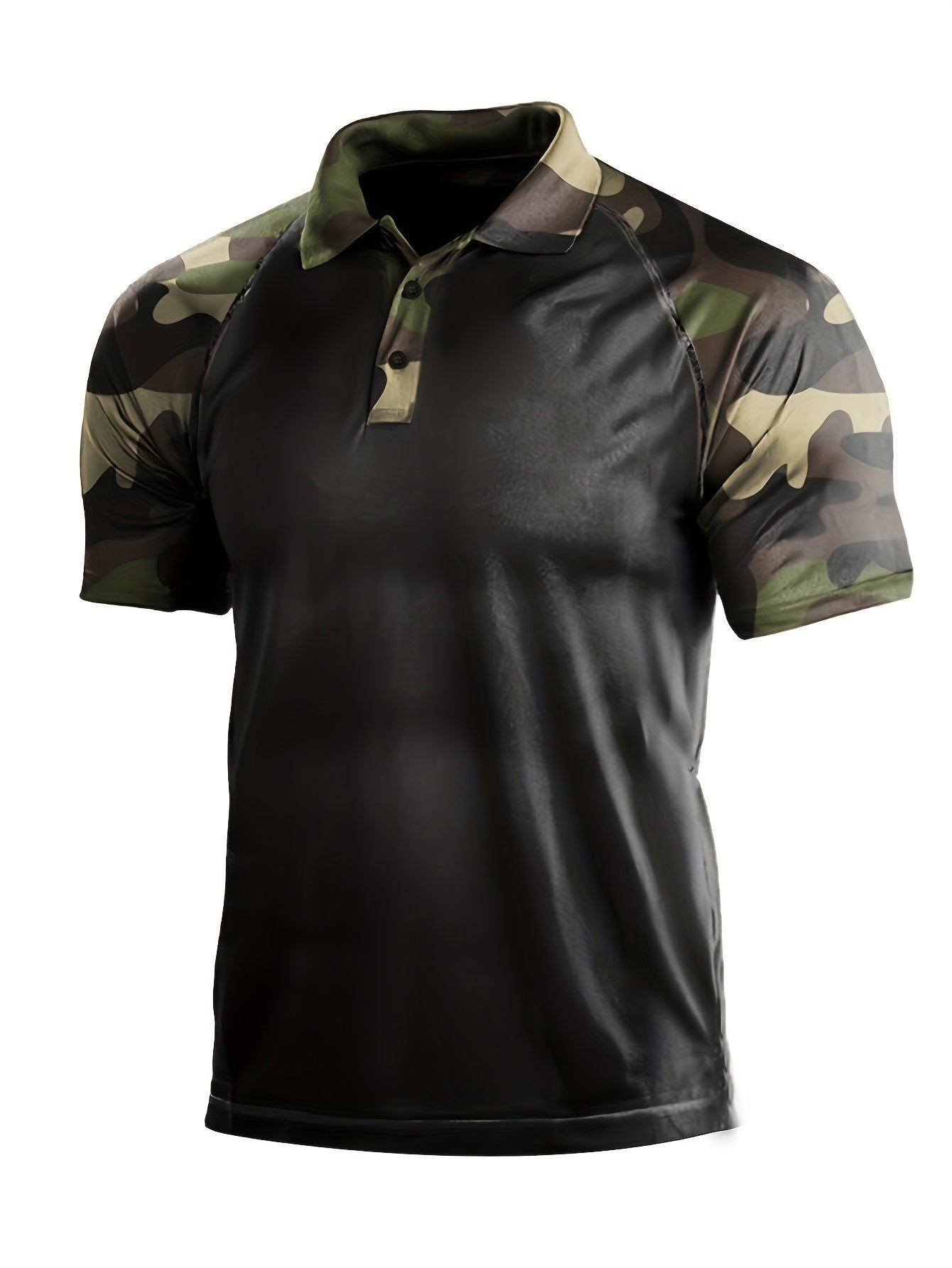 Camisa Masculina Camuflada  Manga Curta Gola Polo