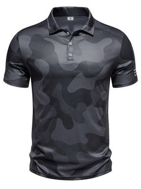 Camisa Masculina Casual Gola Polo Estampa De Camuflagem Manga Curta