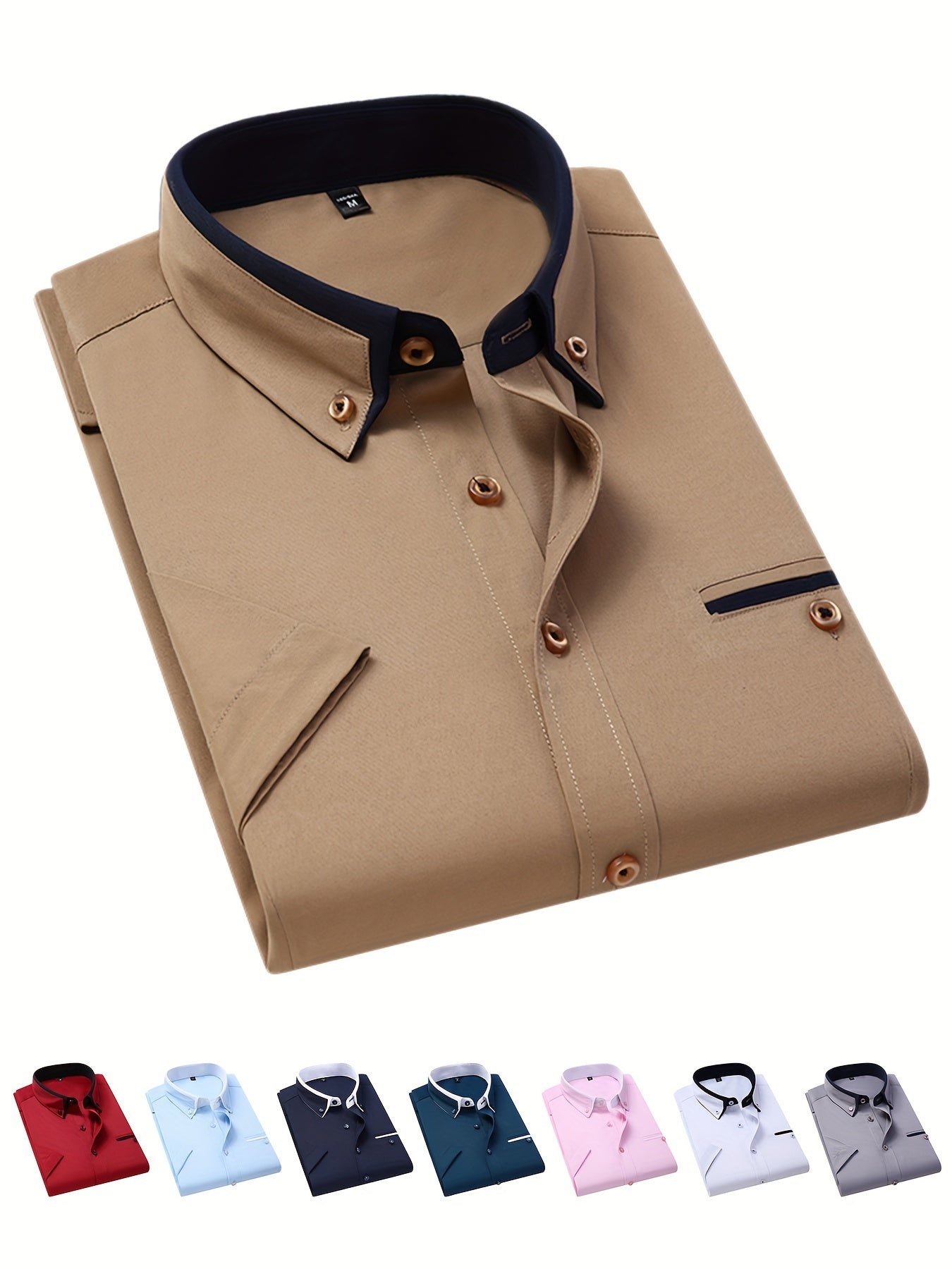 Camisa Masculina Social Casual Formal com Bolso No Peito