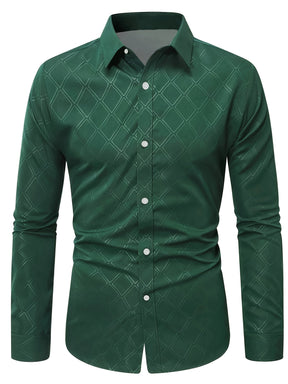 Camisa Masculina Casual Ideal Para Trabalho Manga Comprida Estampada