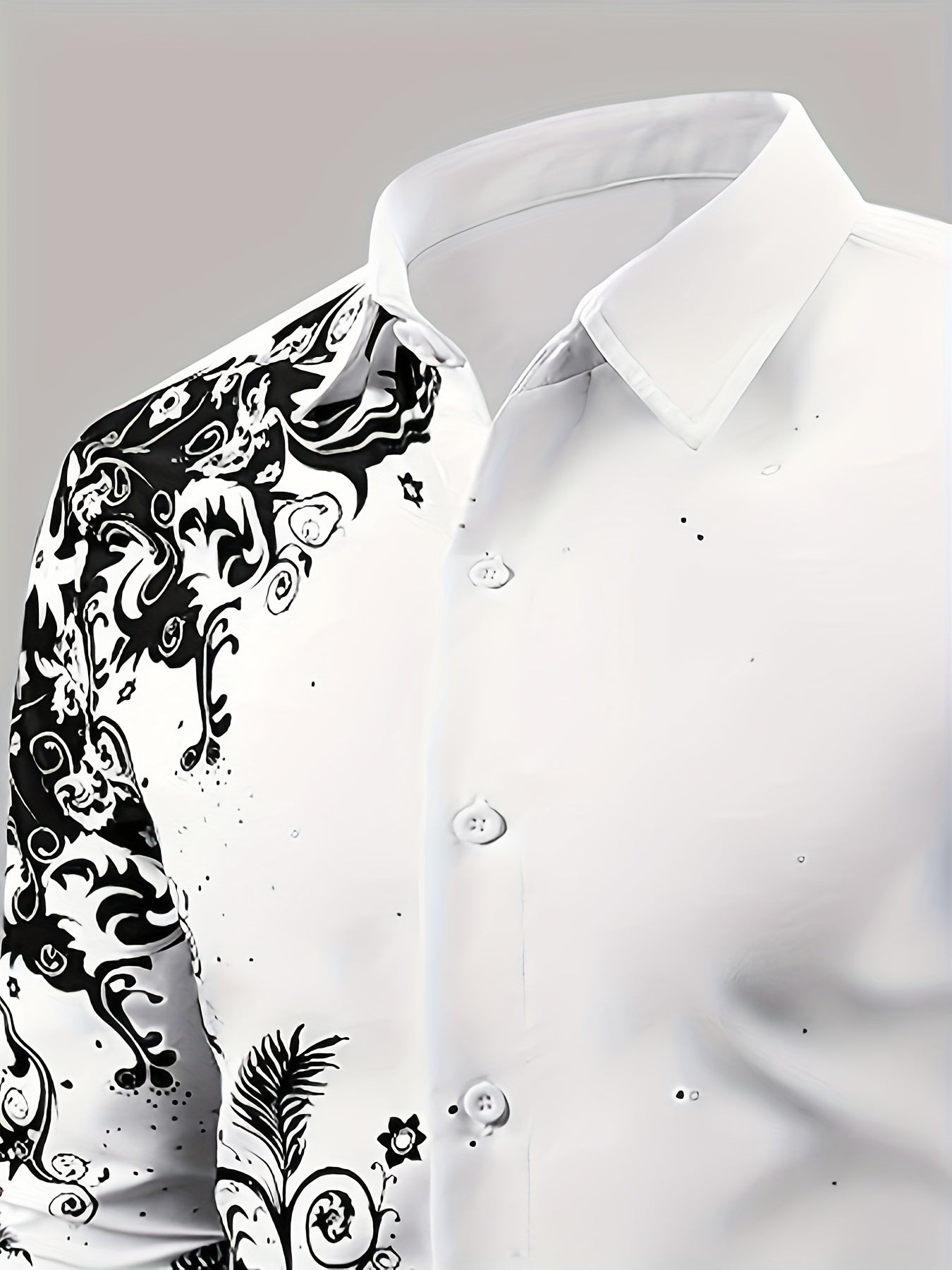 Camisa Floral Masculina Manga Comprida Estampada