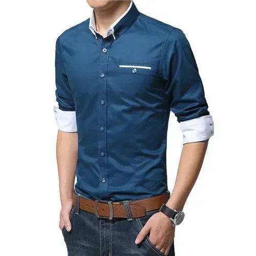 Camisa Masculina Social casual Dia à Dia 3/4