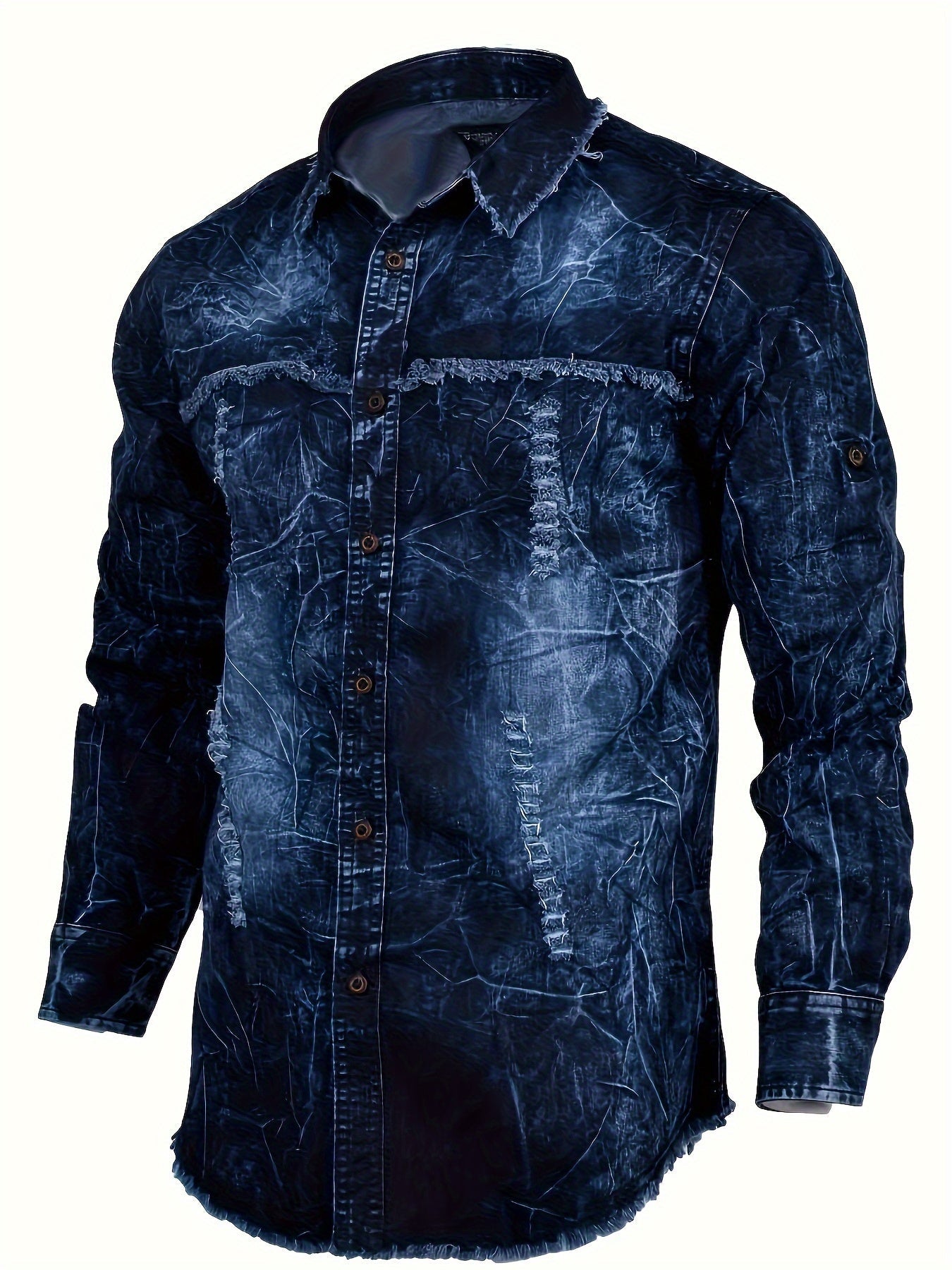 Camisa Masculina Manga Comprida Jeans Estilosa